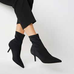 Bottines noires à talon de 7 cm pour femme, Primadonna, 264972601LYNERO035, 002a