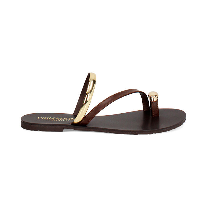 Sandalias planas mujer marrones, Primadonna, 254995616EPMARR035