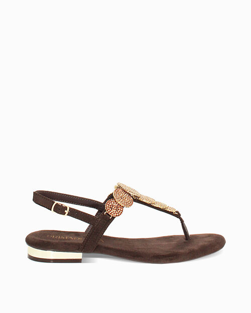 Sandali bassi testa di moro con pietre, DK BROWN