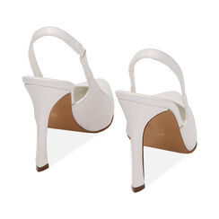 Décolleté slingback bianche, tacco 11 cm, Primadonna, 21M863692EPBIAN035, 003 preview
