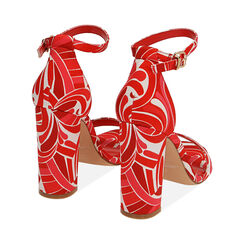 Sandales en satin rouge, talon 10,5 cm , SPECIAL WEEK, 192706086RSMURO037, 004 preview