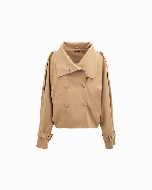 Trench beige oversize para mujer, BEIGE