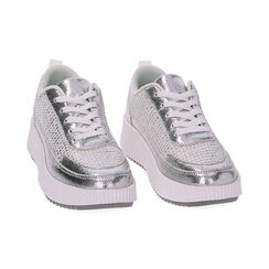 Sneakers in laminato argento, Primadonna, 230117102LMARGE035, 002 preview