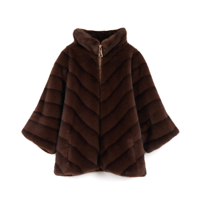 Veste élégante en fourrure synthétique brun foncé, Primadonna, 26B400701FUMOROM