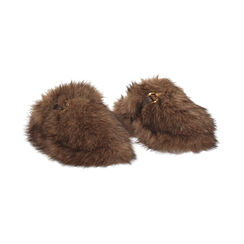 Zapatillas de casa marrones de pelo sintético con suela de goma, Primadonna, 264753201FUMARR035, 004 preview