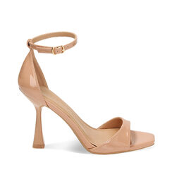 Sandalias de tacón nude de charol, Special Price, 234961217VENUDE037, 001a