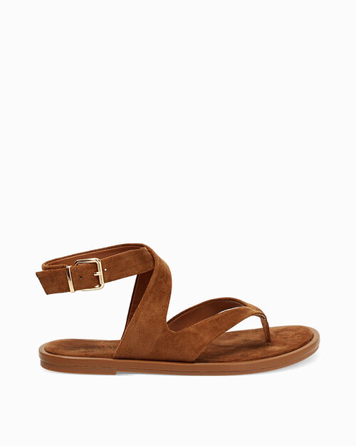 Sandali bassi cognac eleganti, COGNAC