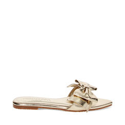 Sandalias planas doradas en laminado, Primadonna, 234922801LMOROG040, 001a