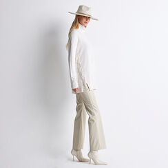 Maglione maxi beige con frange, Primadonna, 22U535933TSBEIGUNI, 004 preview