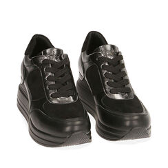 ZAPATOS SNEAKERS MICROFIBRA NERO, 202817247MFNERO038, 002a