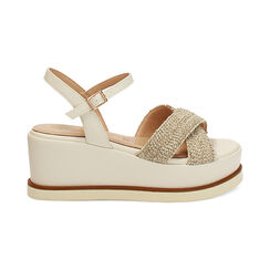 Compens&eacute;es beige avec talon de 6,6 cm, Primadonna, 272163701ERBEIG035, 001 preview