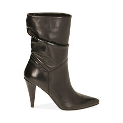 Ankle boots neri in pelle, tacco 10 cm , Primadonna, 20L660062PENERO035, 001 preview