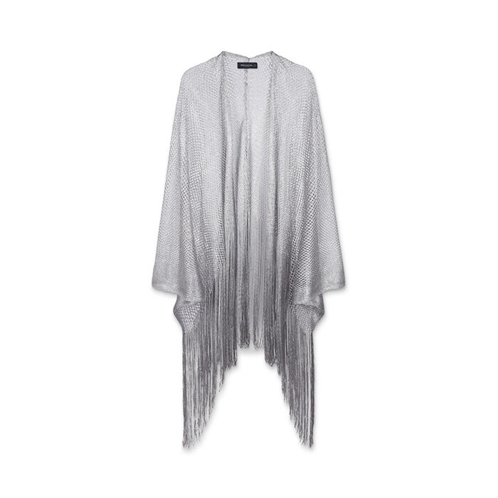 Poncho donna argento in tessuto laminato, Primadonna, 25B450208TSARGEUNI