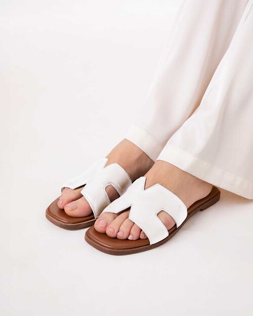 Sandali bassi bianchi eleganti, WHITE