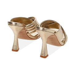 Mules oro laminato, tacco 9,5 cm, Ultime occasioni, 212101901LMOROG035, 003 preview