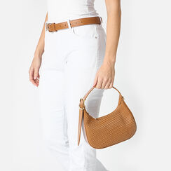 Mini bolsa de mujer cognac entrelazada, Primadonna, 255125841EICOGNUNI, 002a