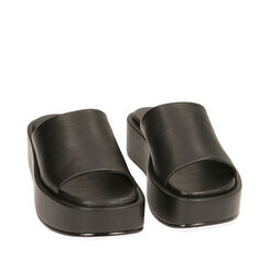WOMEN SHOES WEDGE SYNTHETIC NERO, 21N407201EPNERO037, 002a