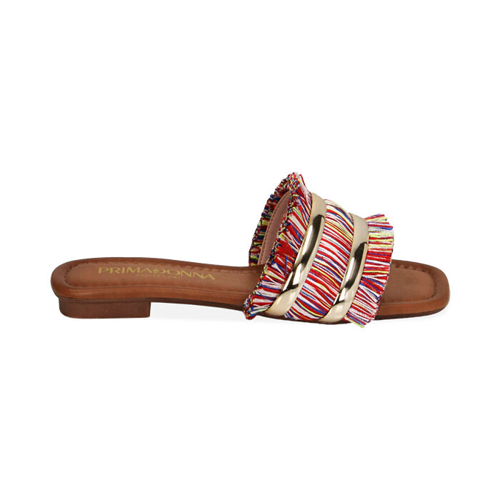Ciabatte donna multicolor con frange Primadonna Collection