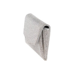 Pochette donna argento in laminato con pietre, Primadonna, 255126052LPARGEUNI, 003 preview