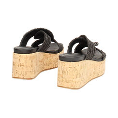 Zeppe donna nere in raffia, Primadonna, 25M553219RFNERO035, 004 preview