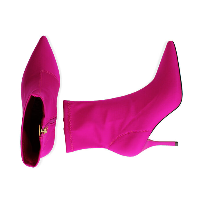 Botines mujer licra fucsia, tacón 8.5 cm | Colección Primadonna Collection