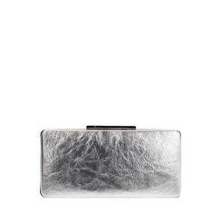 Bolso de mano plateado en laminado con correa removible, Primadonna, 262342370LMARGEUNI, 001a