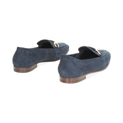 Mocassin bleu en daim, Chaussures, 257725525CMBLUE036, 004 preview