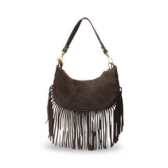 Mini bag testa di moro in camoscio con frange, Primadonna, 260804328CMMOROUNI, 004 preview