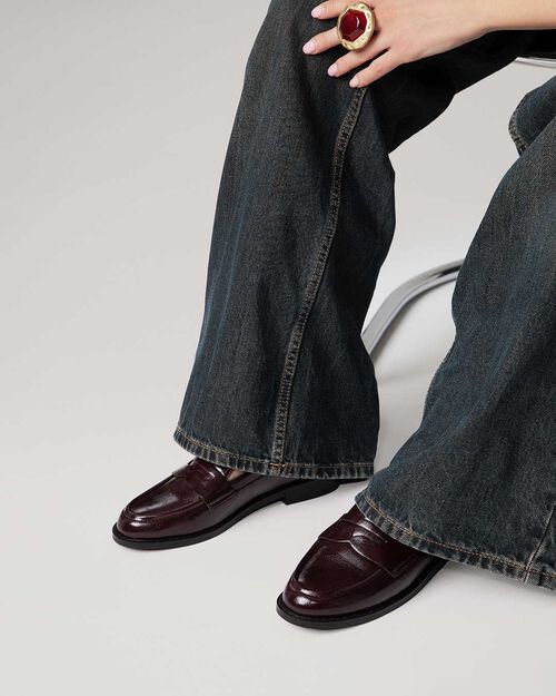Mocassini bordeaux lucidi, BURGUNDY