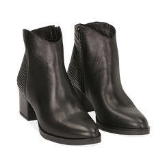Camperos neri in pelle, tacco 6 cm , Stivaletti, 141612965PENERO036, 002 preview