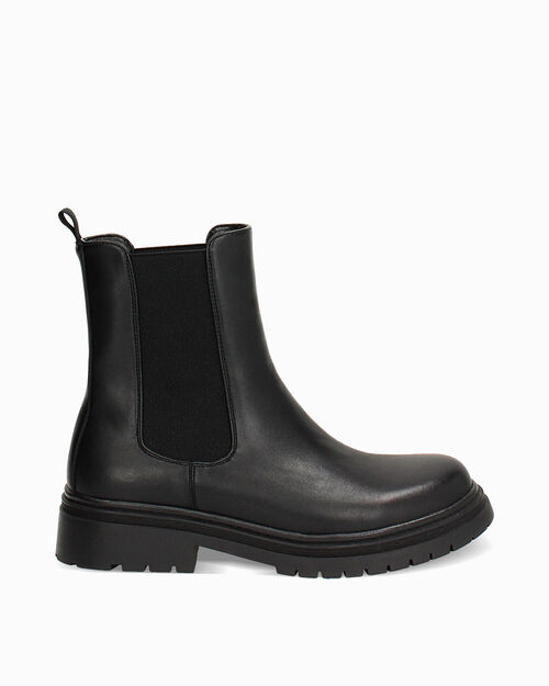 Stivaletti beatles neri tacco 4,3 cm, BLACK