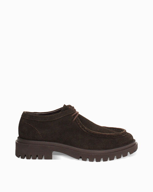 BOTAS DE LLUVIA ACORDONADO SUEDE MORO, DK BROWN