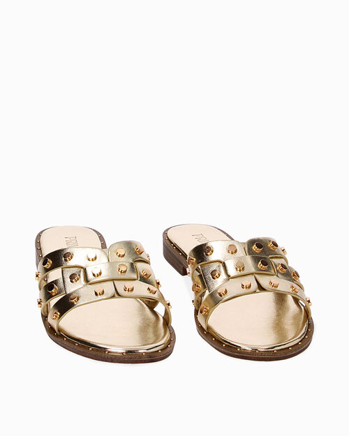 ZAPATOS FLAT LAMINADO OROG, GOLD