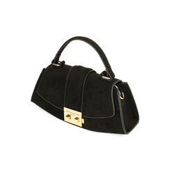Mini-bag hobo nera in microfibra, Primadonna, 225125024MFNEROUNI, 002 preview