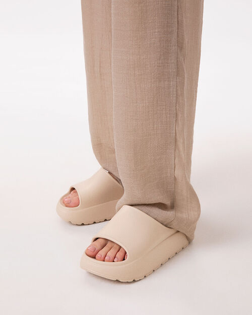 Sandali mare panna tacco 5 cm, CREAM