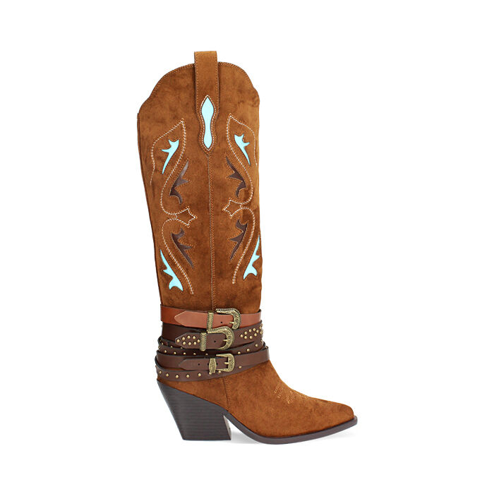 Stivale texano marrone shop