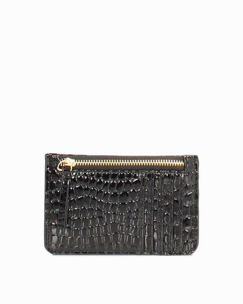 Portatarjetas negro efecto cocodrilo, BLACK