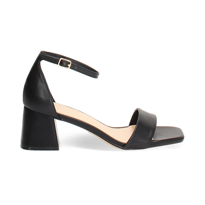 Sandales noires talon 5,5 cm, Primadonna, 274981301EPNERO035