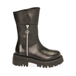 Bottes biker en cuir noir , 20N515043PENERO036, 001a