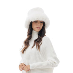 Cappello bianco in pelo sintetico, 24B409001FUBIANUNI, 001a