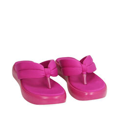 Ciabatte infradito fucsia in nylon, 194986753LYFUCS036, 002a