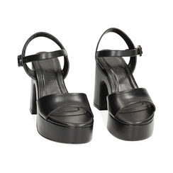 Sandali neri, tacco largo 10,5 cm, Ultime occasioni, 234972702EPNERO036, 002 preview