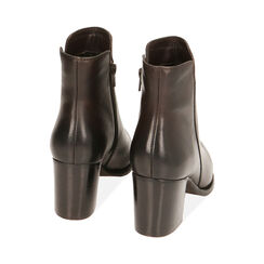 Botines de piel marrón oscuro, tacón de 6,5 cm, Primadonna, 209402701PEMORO041, 003 preview