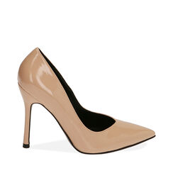 Décolleté nude in naplack, tacco 10,5 cm , Primadonna, 202186102NPNUDE036, 001a