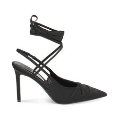Zapatos de salón slingback de mujer negros con cordón, Primadonna, 252156420LYNERO035, 001a
