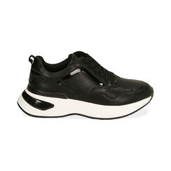 Baskets noires, semelle compensée 5 cm , Special Price, 182812426EPNERO035, 001 preview