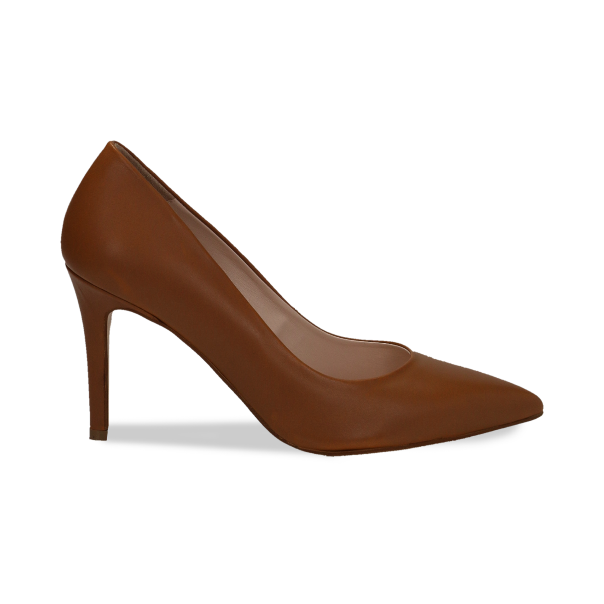 Décolleté cuoio in pelle di vitello, tacco 9 cm | Primadonna Collection