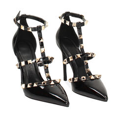 Décolleté open shank nere con tacco 10,7 cm, Primadonna, 262102032VENERO035, 002a