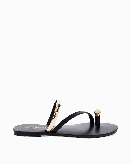 Sandali bassi neri dallo stile elegante, BLACK