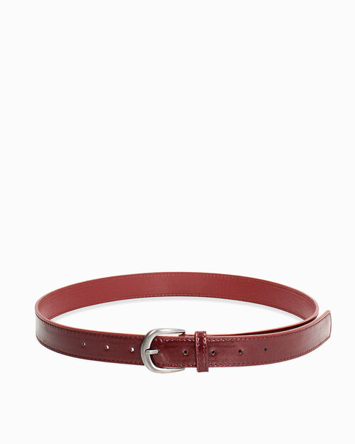 Cintura cherry lucida con fibbia argentata, CHESS